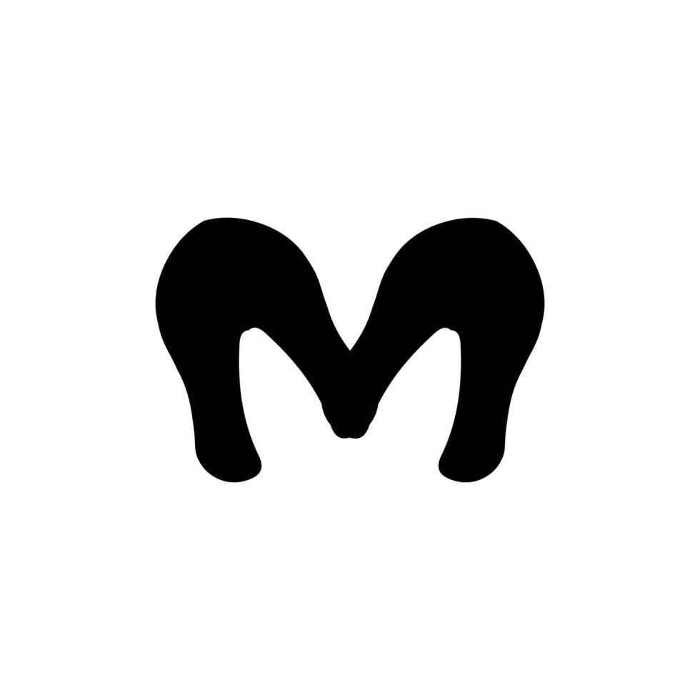 M icon. Simple style M company poster background symbol. M brand logo design element. M t-shirt printing. vector for sticker.