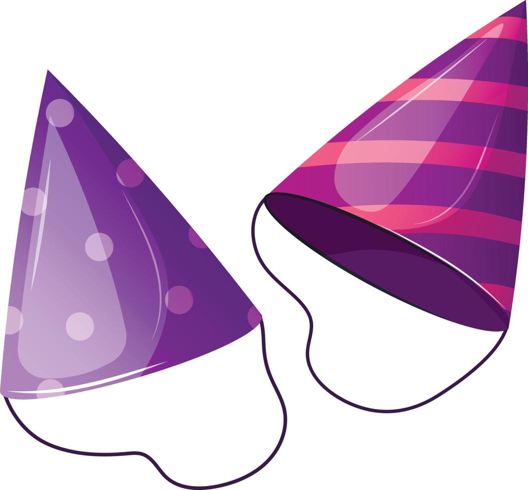 sombrero o gorra de fiesta de cumpleaños. decoración navideña, celebración. ilustración vectorial sobre fondo transparente. accesorio de celebración de cumpleaños vector