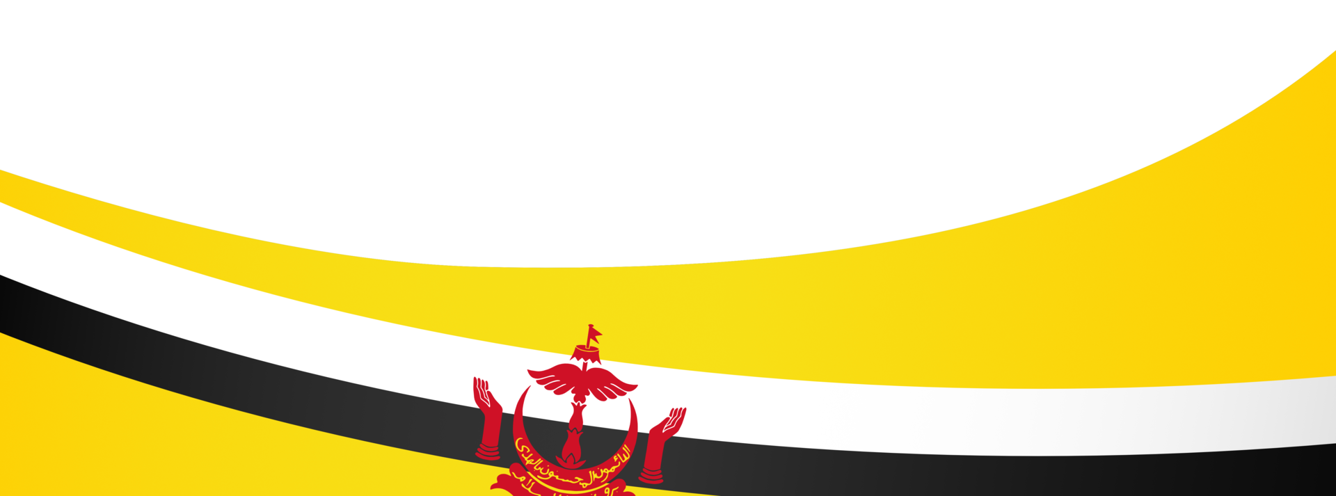 Brunei flag wave isolated on png or transparent background