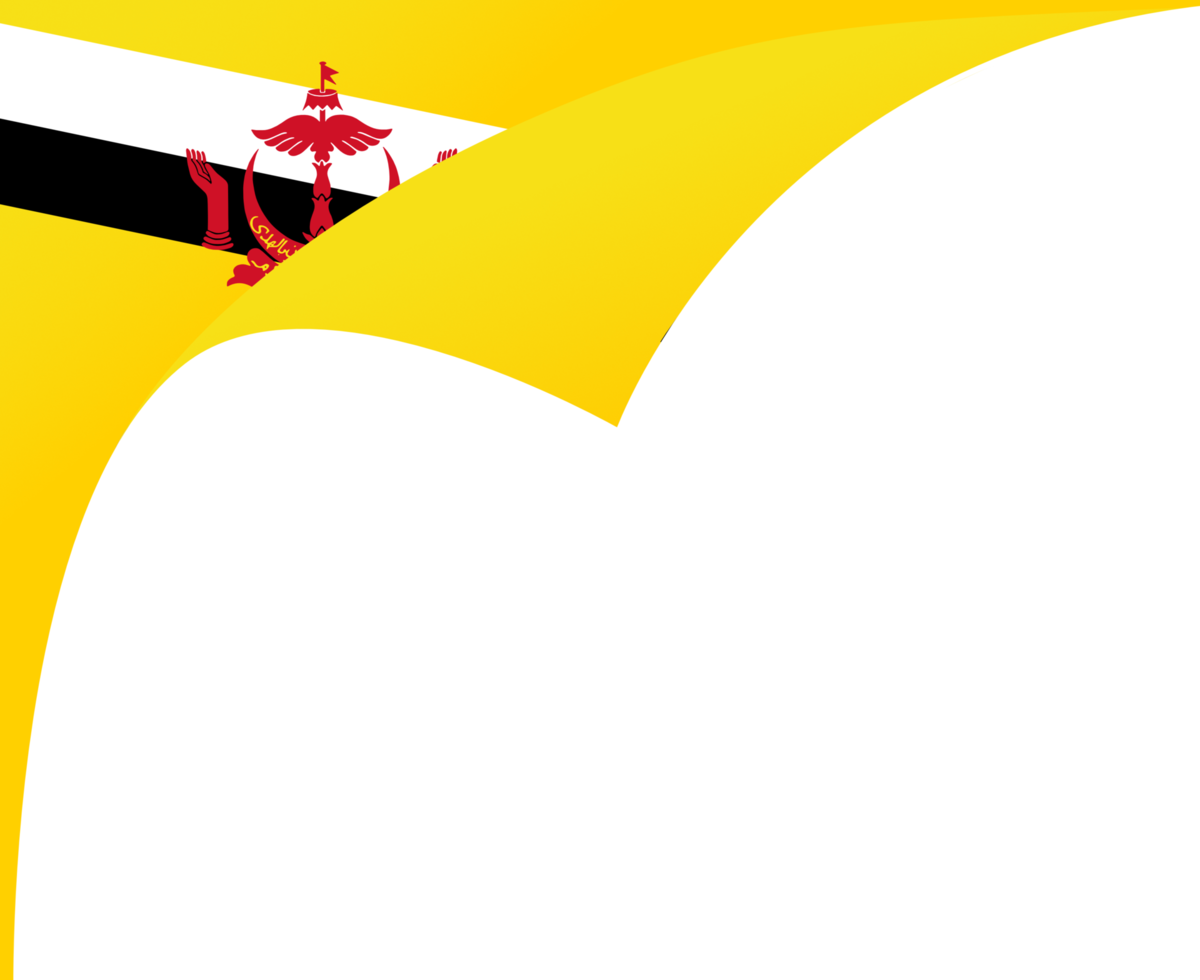 Brunei flag wave isolated on png or transparent background