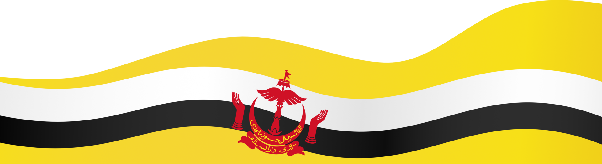 Brunei flag wave isolated on png or transparent background