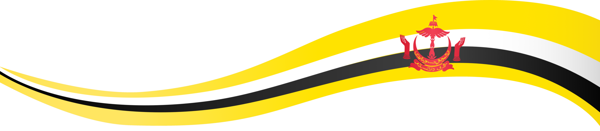 Brunei flag wave isolated on png or transparent background