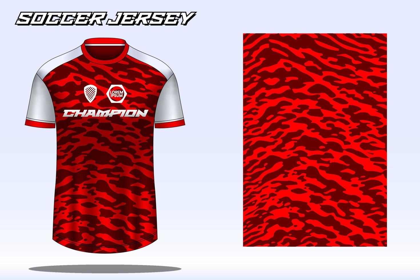 Soccer jersey sport t-shirt design mockup for football club vector