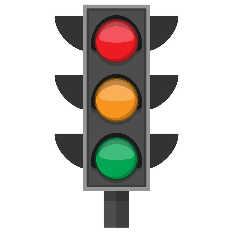 traffic light on the white background vector