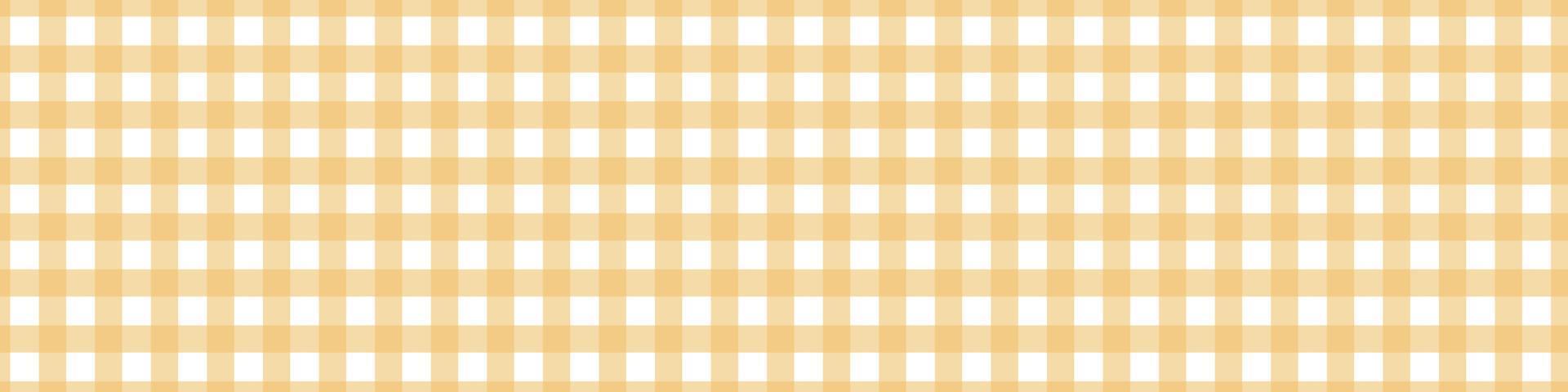 Gingham yellow pattern. Vichy tablecloth for picnic. Square texture for cloth. Vector illustration
