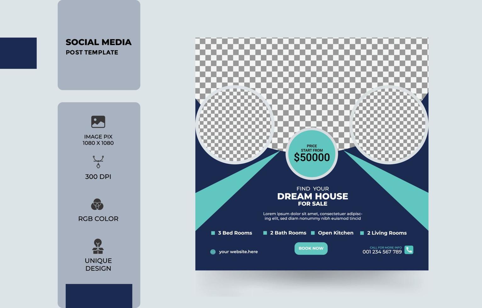 Luxury real estate web banner social media post house  sale vector