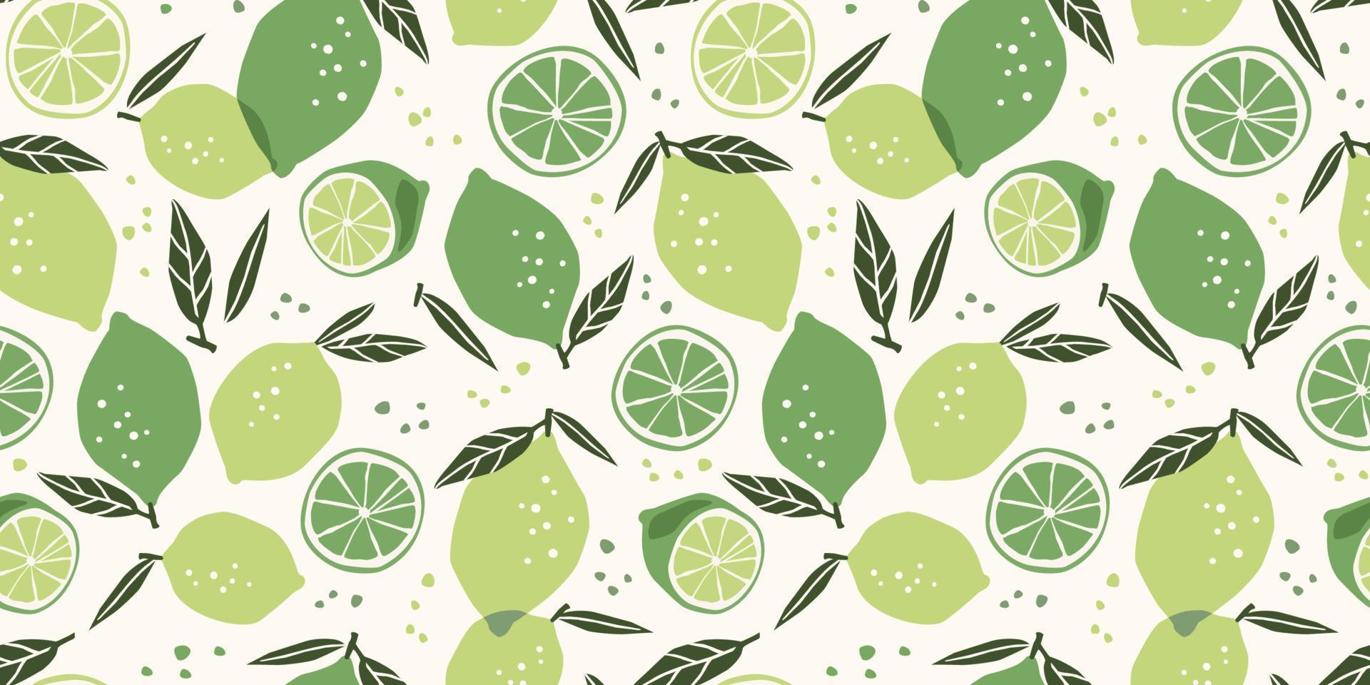 patrón transparente de vector con limones y limas. texturas dibujadas a mano de moda. diseño abstracto moderno para papel, cubierta, tela, decoración interior y otros usos