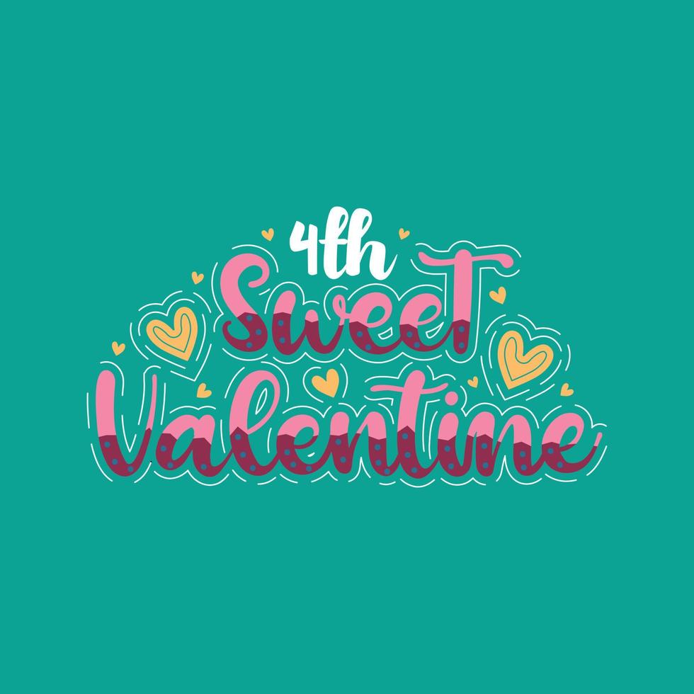 4to dulce san valentín con diseño colorido. vector