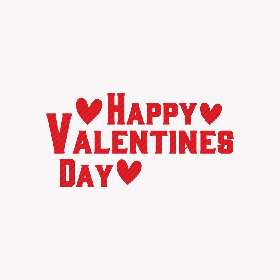 Happy valentines day red color design. vector