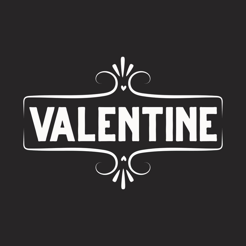 Valentine  super black and white typography design. vector