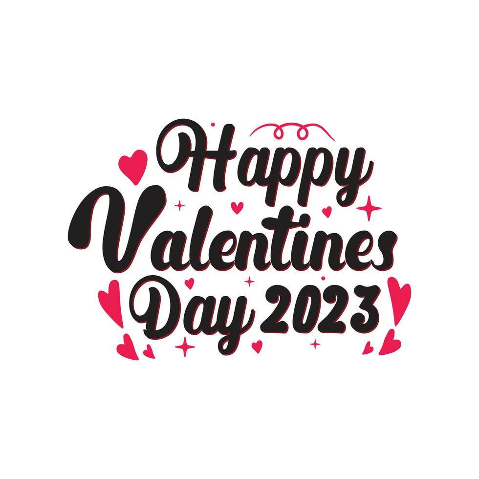 Happy valentines day black color design with white background. vector