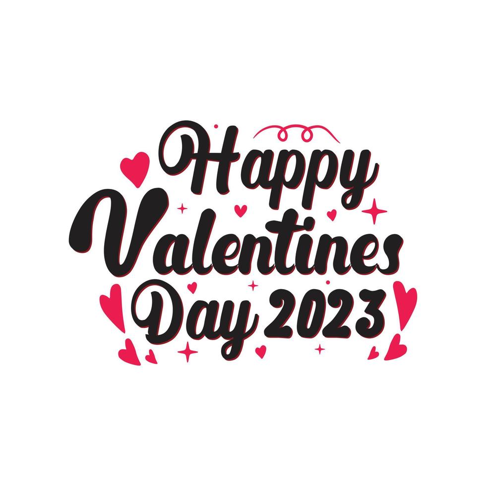 feliz día de san valentín diseño en color negro con fondo blanco. vector