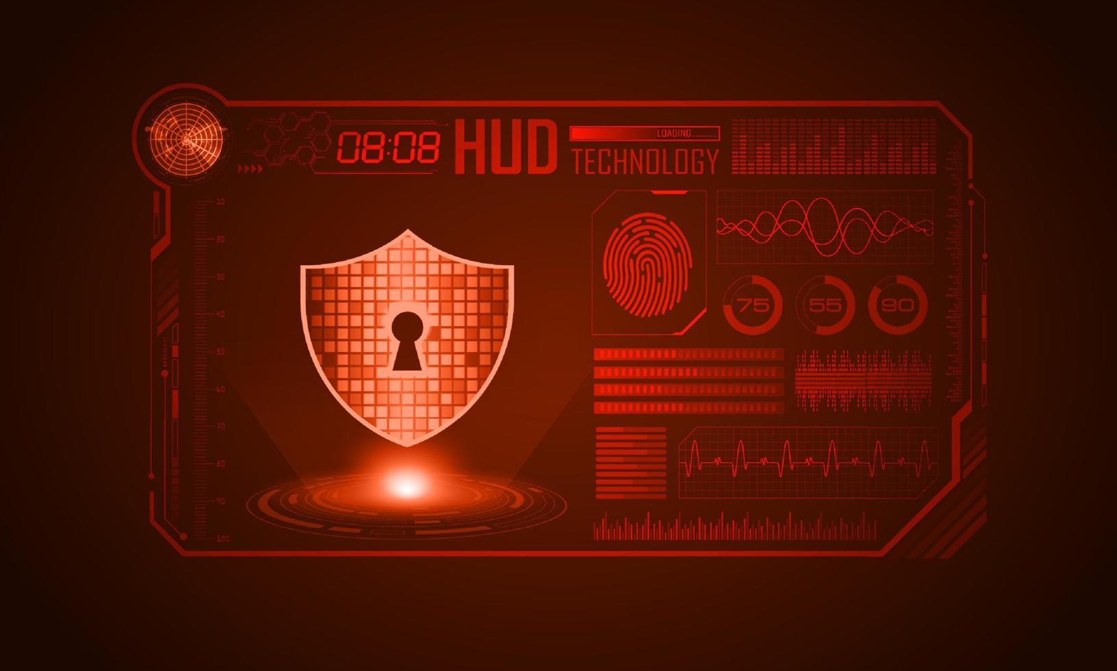 Modern HUD Technology Screen Background with padlock vector