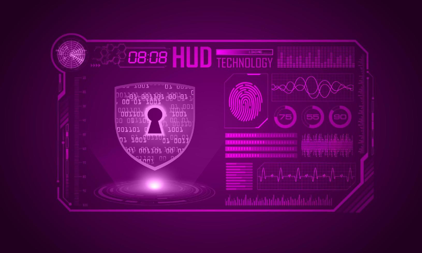 Modern HUD Technology Screen Background with padlock vector