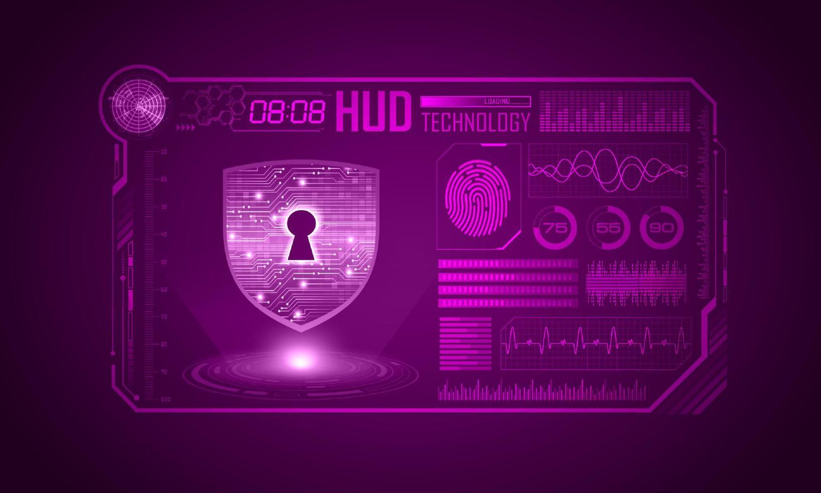 Modern HUD Technology Screen Background with padlock vector