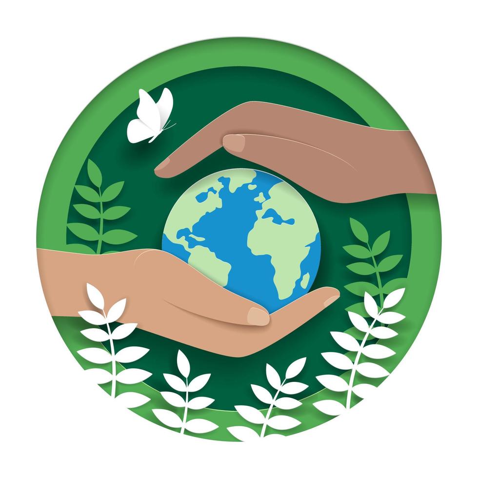 Work together to protect the earth vector
