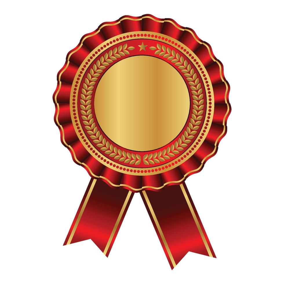 Blank award template - rosette with golden and red medal vector