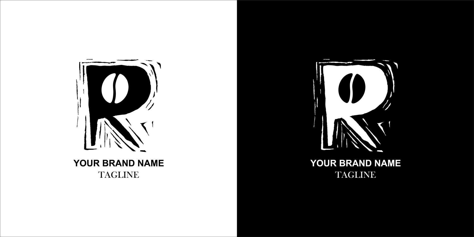 LOGO R BLACK AND WHITE vector