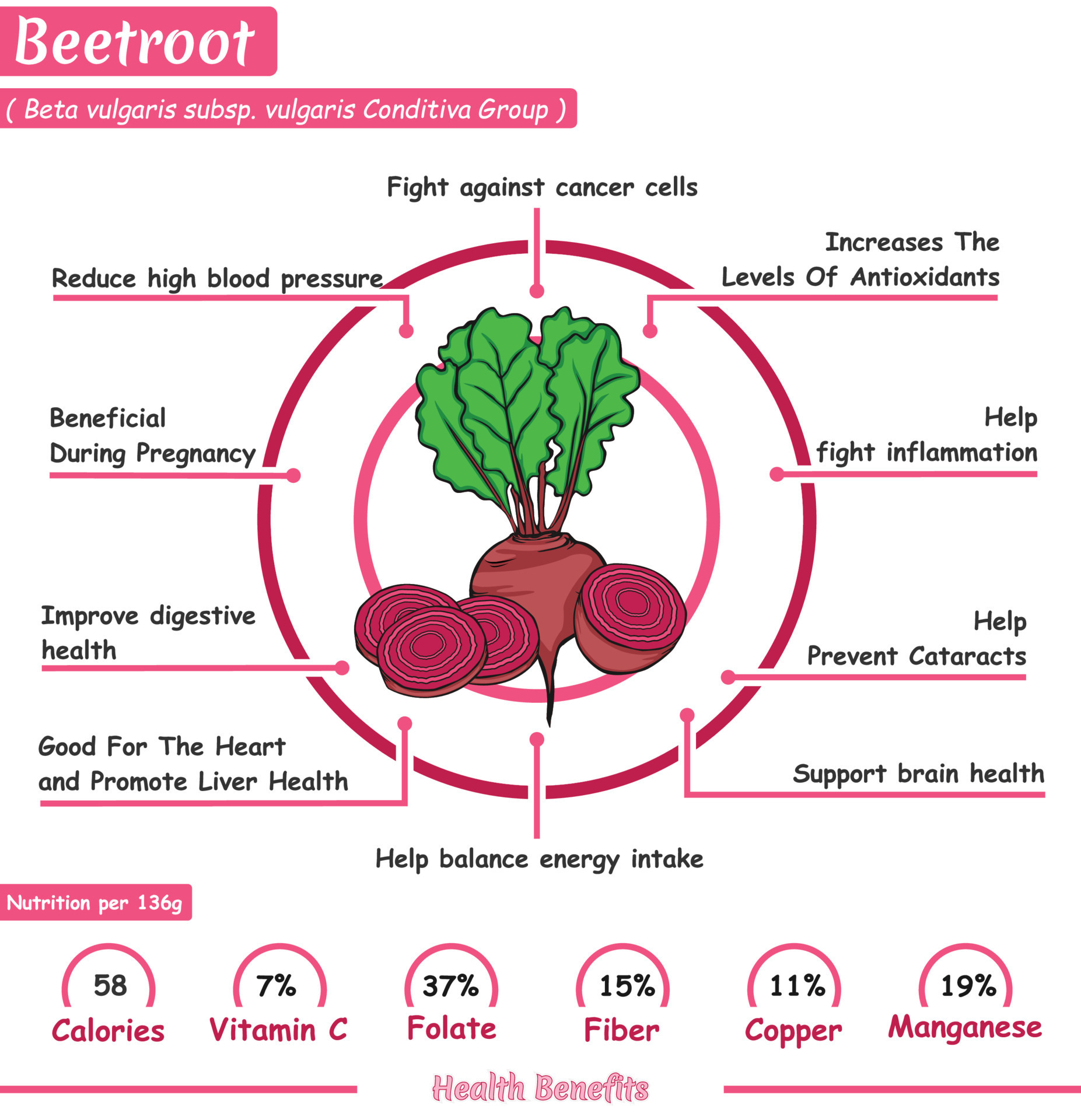 Health Benefits Of A Beetroot 18892180 Vector Art At Vecteezy