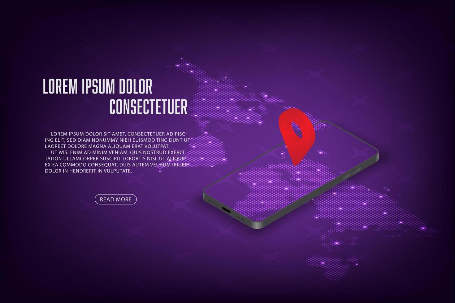 Vector applications maps on mobile phone concept. Smart phone application. Template banner design.