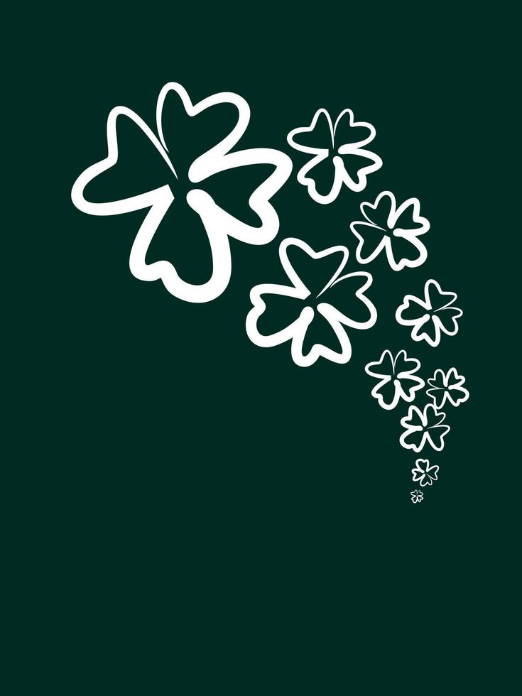 Clover St. Patrick's Day. Shamrock decor. Banner, place for text. Clover sketch brush. vector