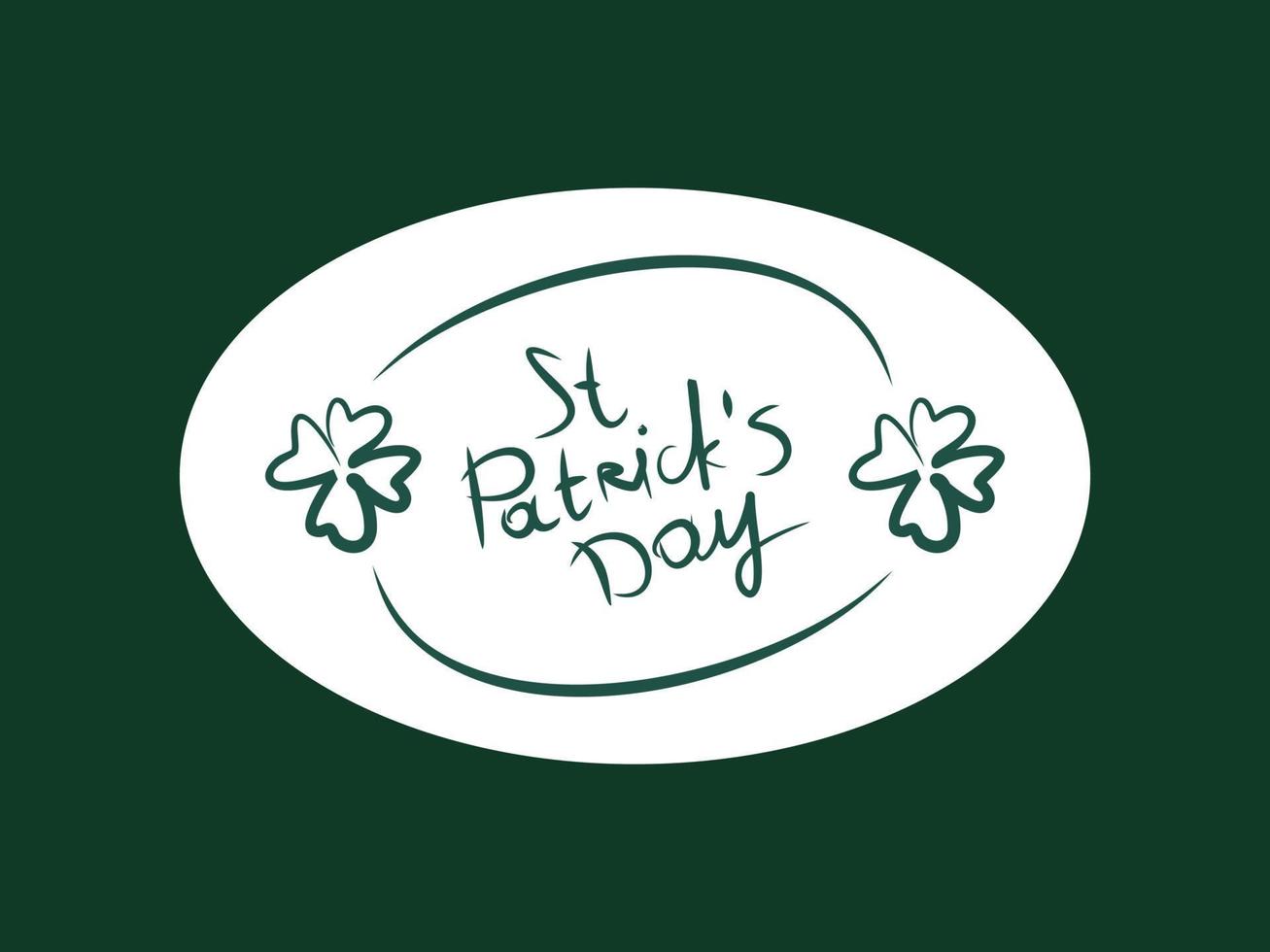 St. Patrick's Day lettering. March 17. Text typography for postcard, banner, poster. Clover brush drawing vector