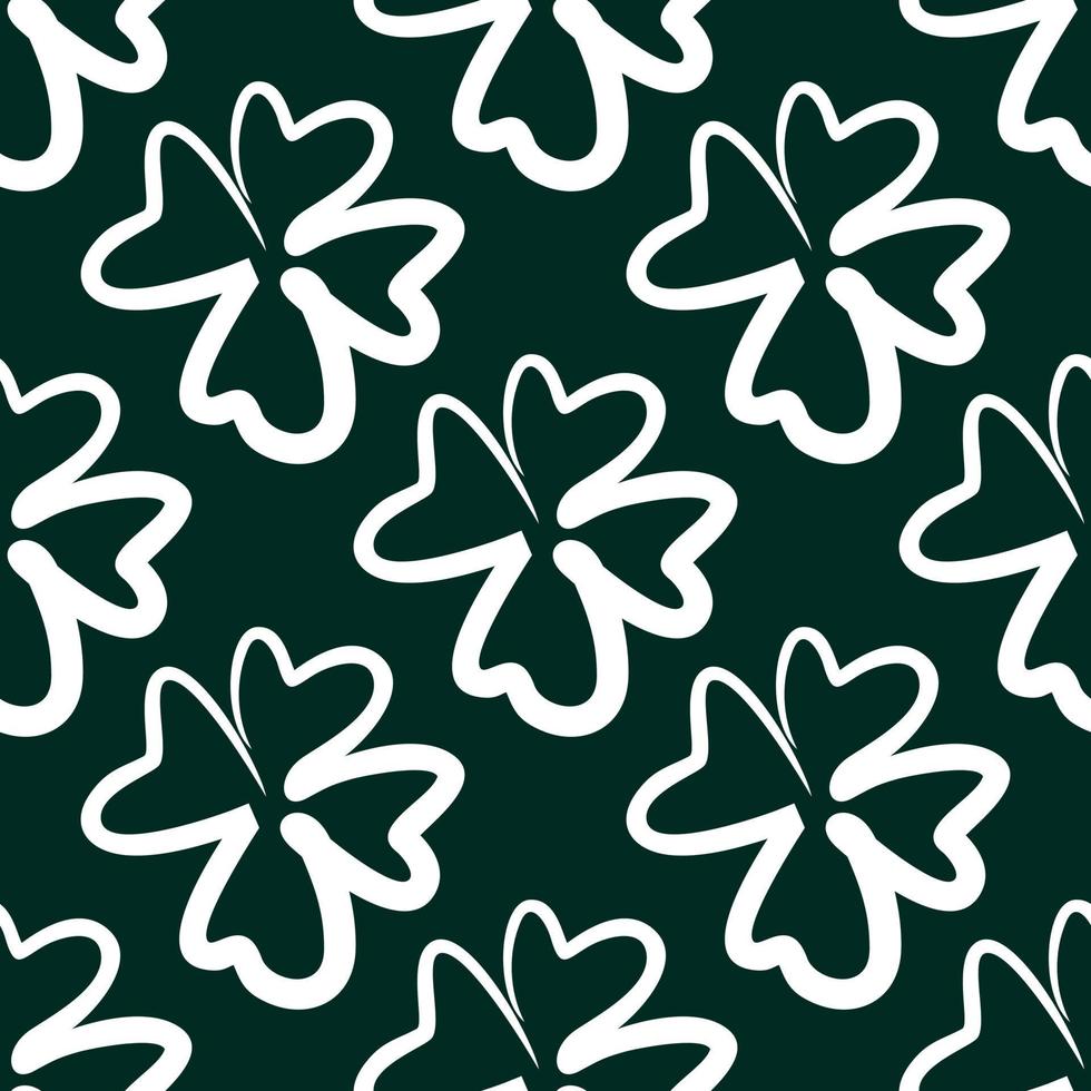 Clover seamless pattern. Shamrock pattern brush wallpaper. St.Patrick 's Day. vector