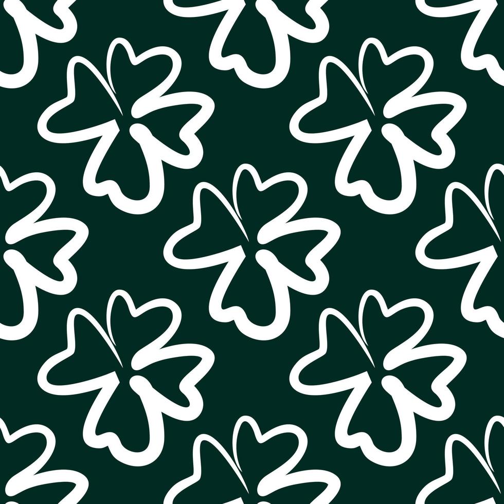 patrón sin costuras de trébol. fondo de pantalla de pincel de patrón de trébol. Día de San Patricio. vector