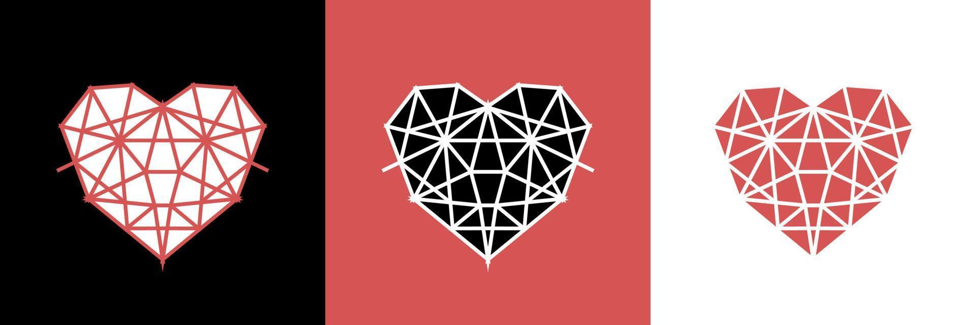 Hearts Valentine's Day. Postcards. Love design element. Glue the wounded heart. vector