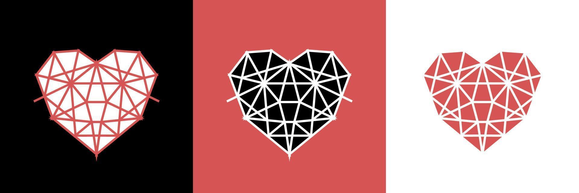 corazones día de san valentín. postales elemento de diseño de amor. pegar el corazón herido. vector