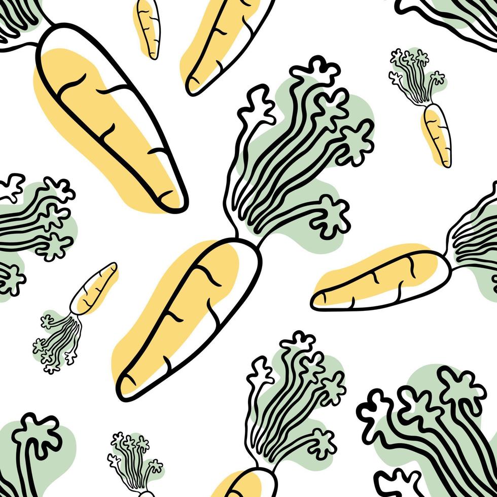 Zanahoria de doodle de patrones sin fisuras para el conejito de Pascua vector