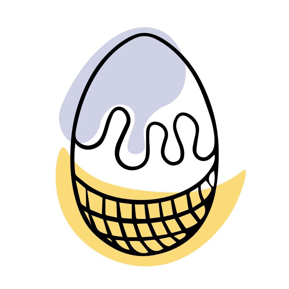 Doodle easter egg, painted easter eggs vector