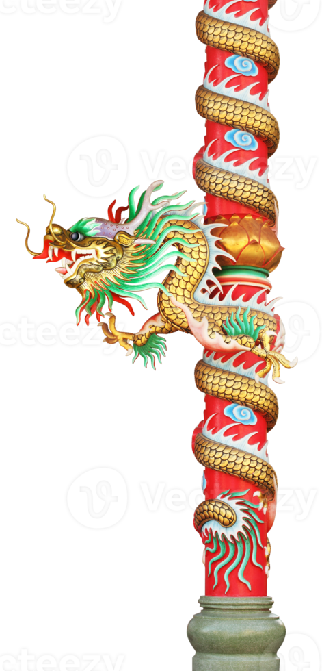 Chinese style dragon statue png