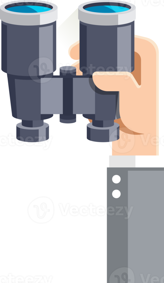business hand with binoculars png