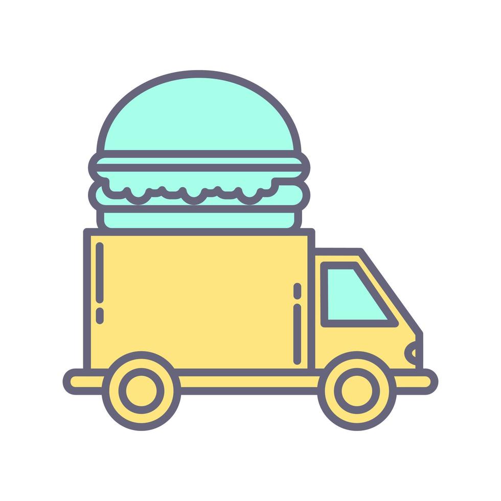 Fast Food Truck Vector Icon