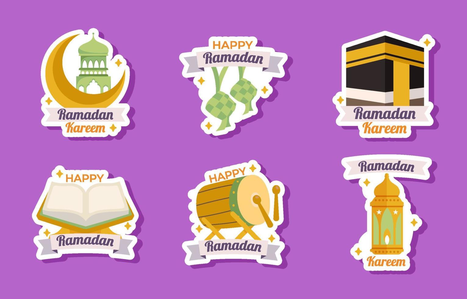 Set of Ramadan Sticker vector