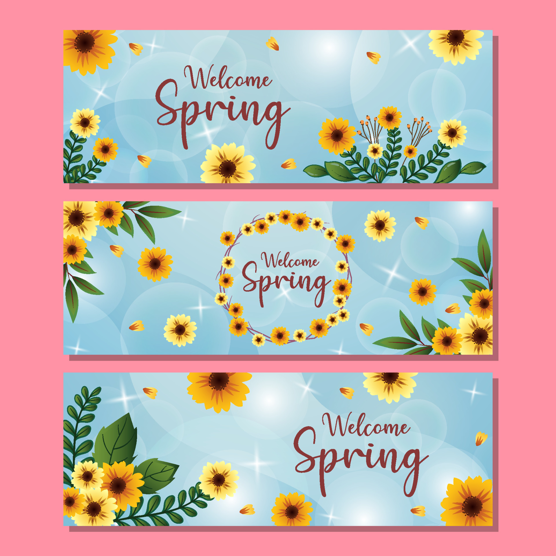 Set of Beautiful Spring Banner 18892858 Vector Art at Vecteezy