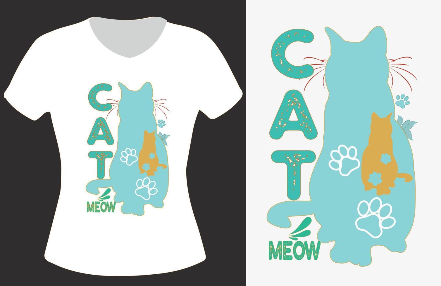Cat T-shirt design. Cat meow T-shirt design. vector