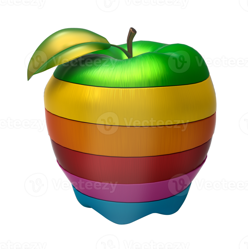 Mixed colors sliced apple png