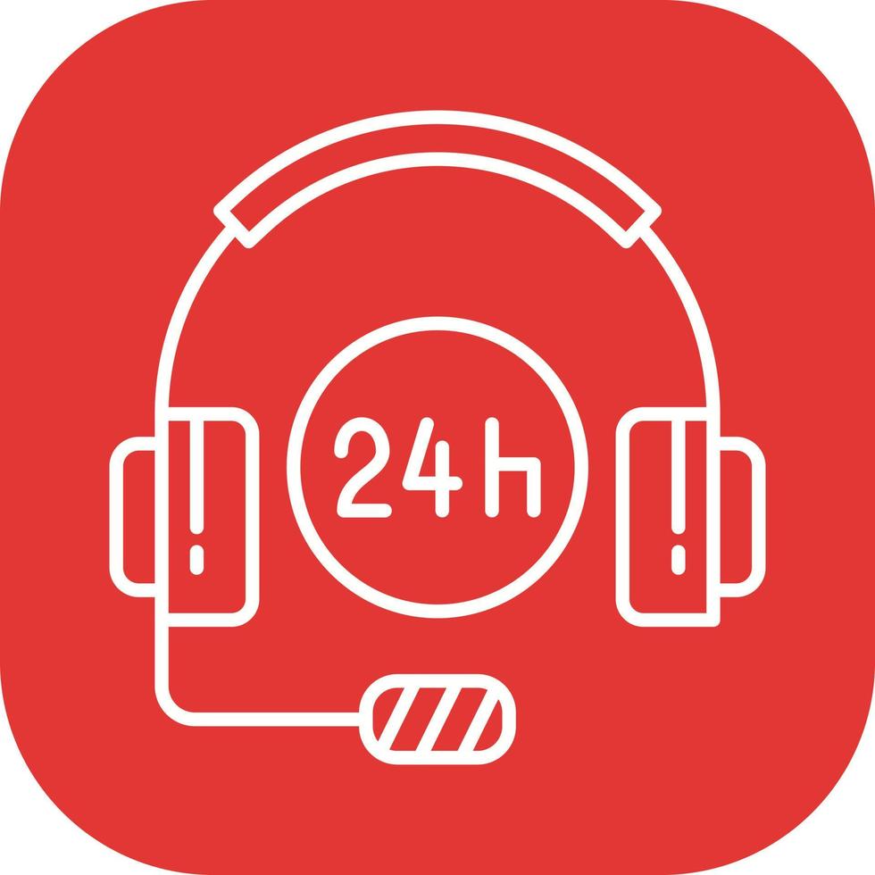 24 Hours Support Vector Icon