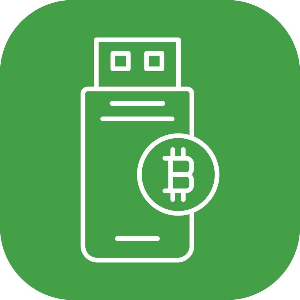 Bitcoin Usb Device Vector Icon