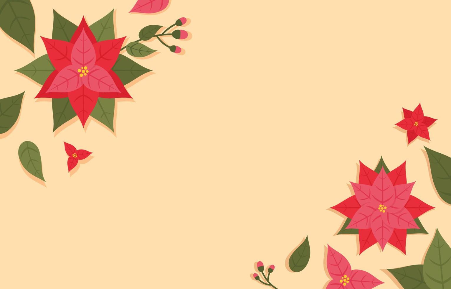 fondo de flor de nochebuena roja vector