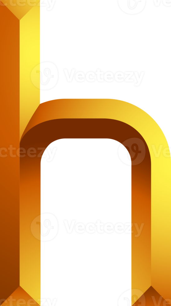 style de couleur or alphabet png