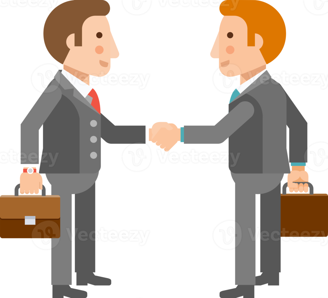 businessman agreement flat cartoon png