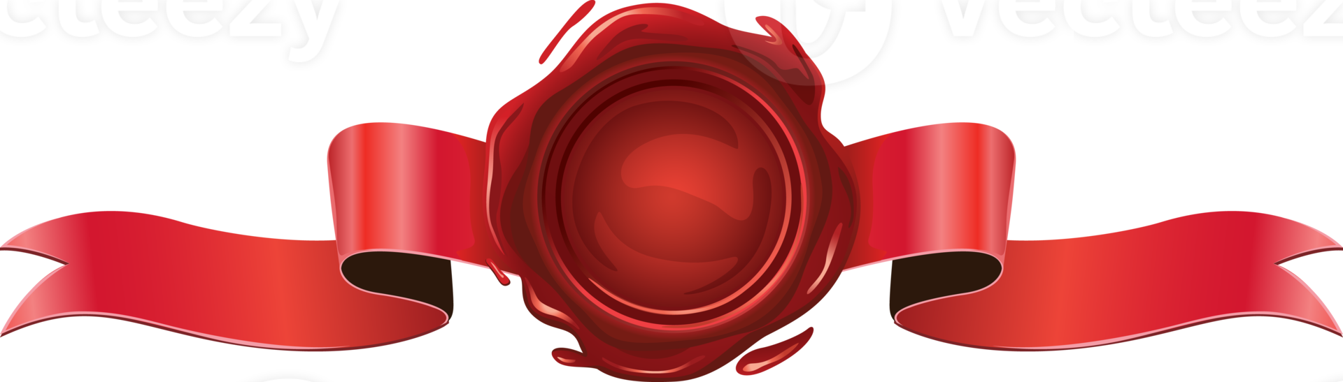 Red wax seals with ribbons 18894414 PNG