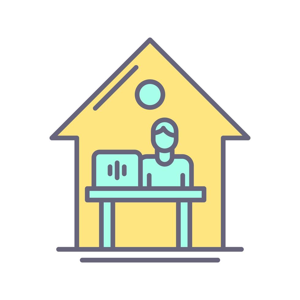 Work At Home Vector Icon