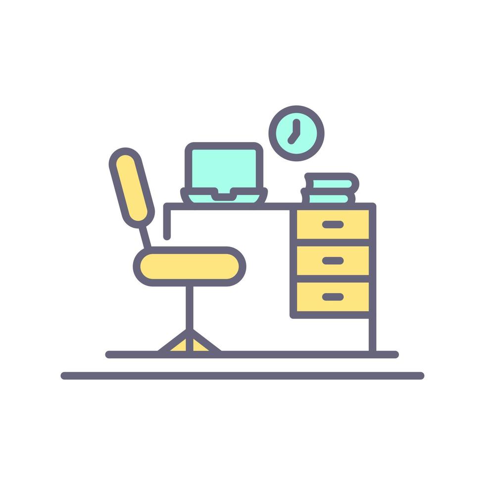 Office Desk Vector Icon