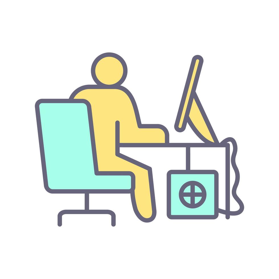 Computer Worker Vector Icon