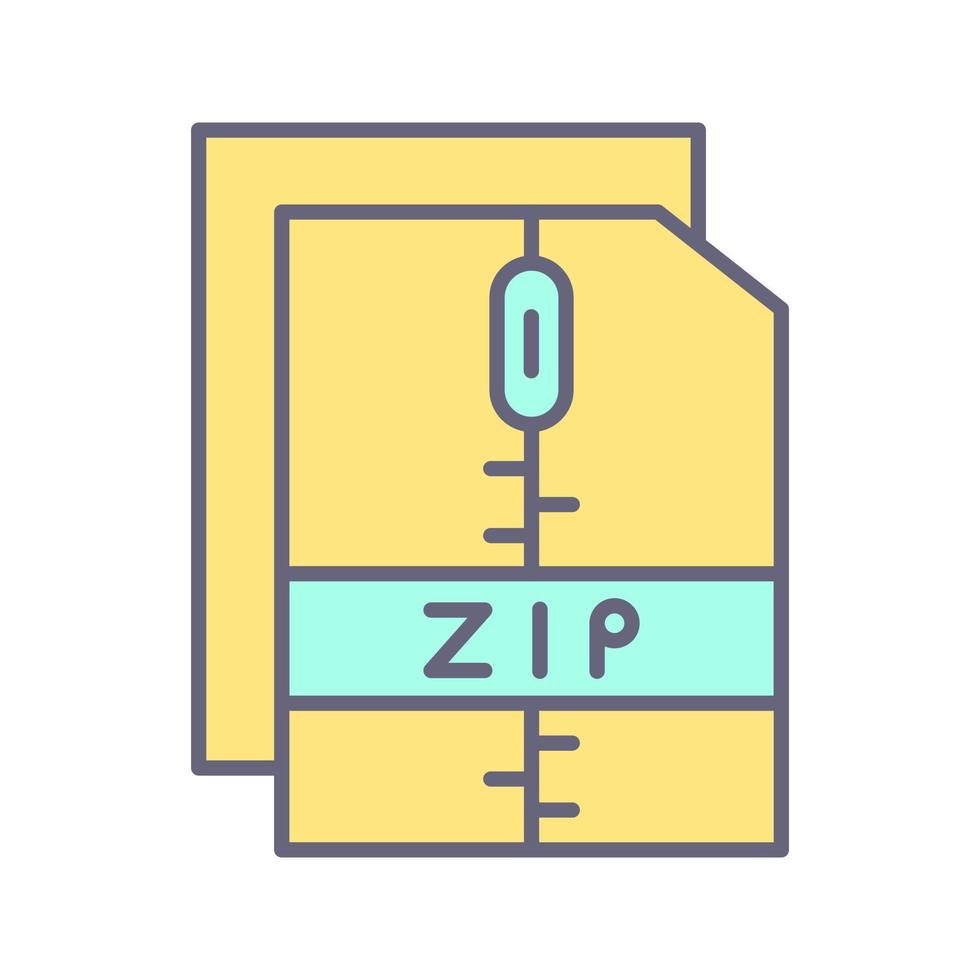 icono de vector de archivo zip