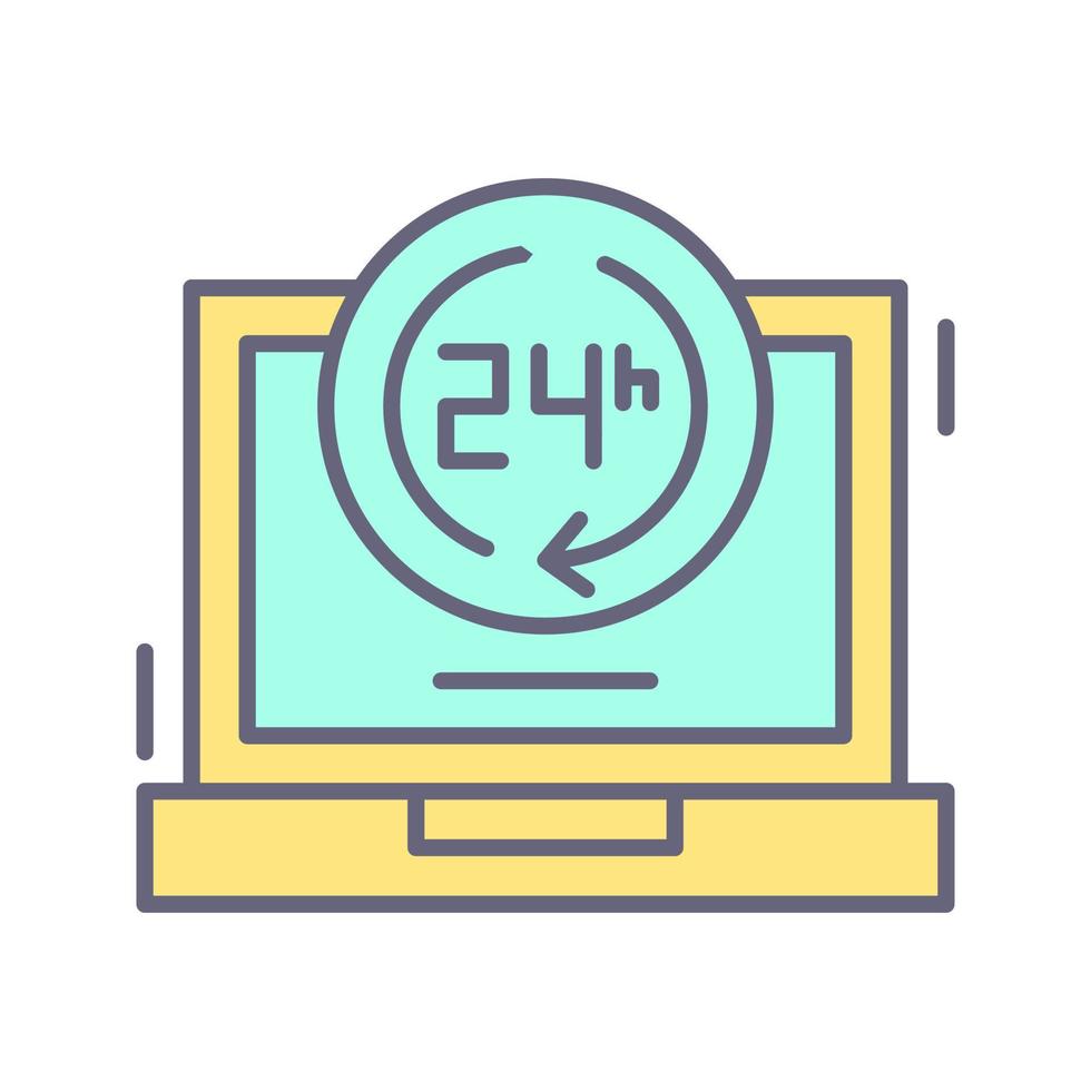 24 Hours Vector Icon